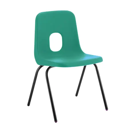 E Series Polypropylene Classroom Chair - 4 Black Legs - Size EB - Jade